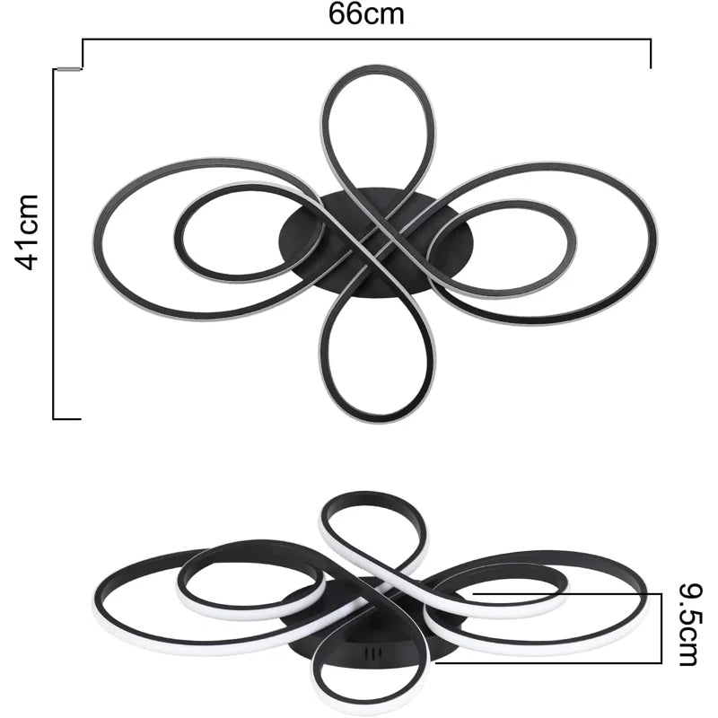 LED Ceiling Light Modern Dimmable in Butterfly-shaped Design 66 cm