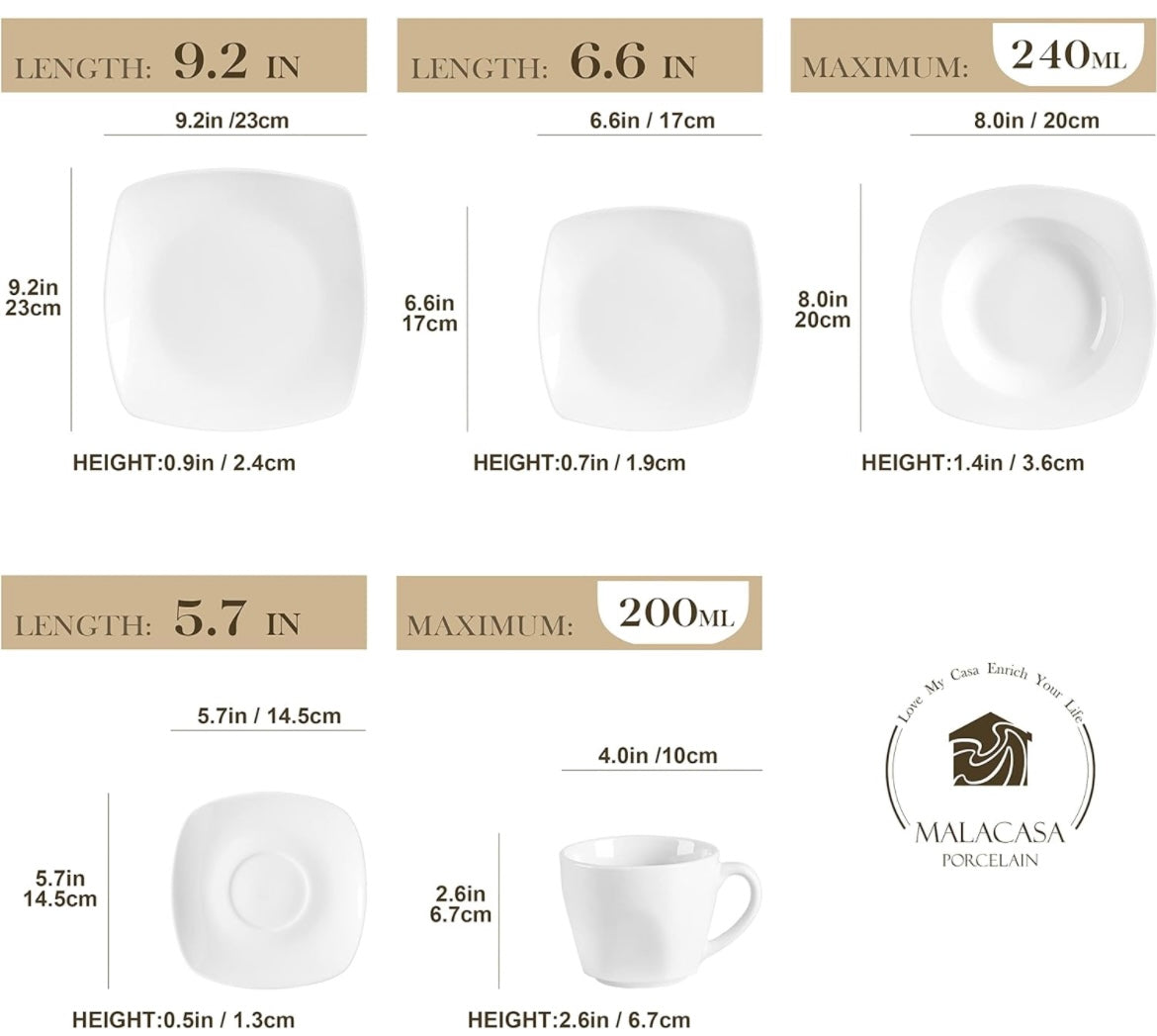 ELISB 30 Piece Dinnerware Set, Service for 6