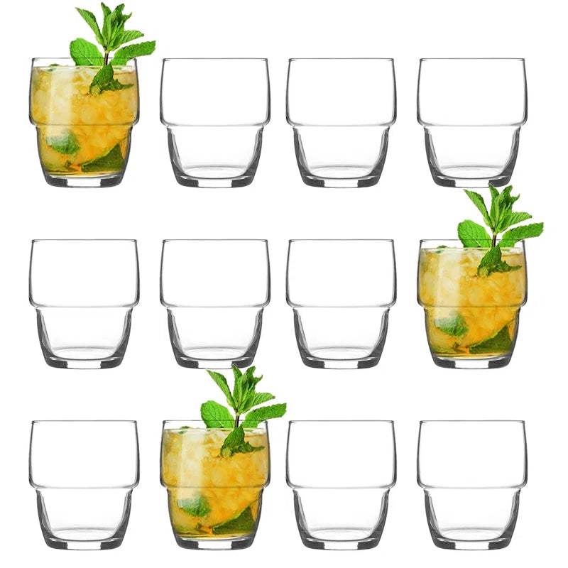 LAV 12 - Piece 285ml Glass Drinking Glass Glassware Set (Set of 12)