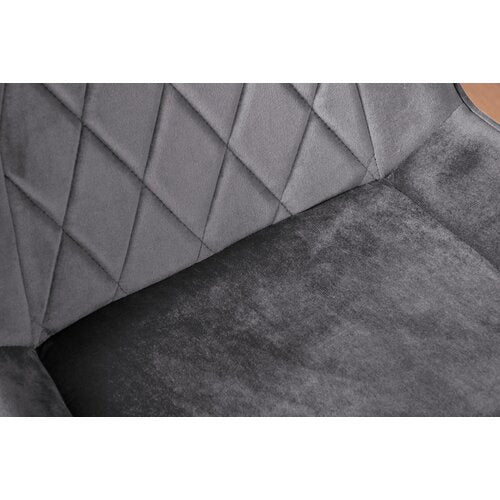 Palermo Velvet Modern Dining Chairs with Tapered Metal Legs & Quilted Diamond Stitching (Set of 2)