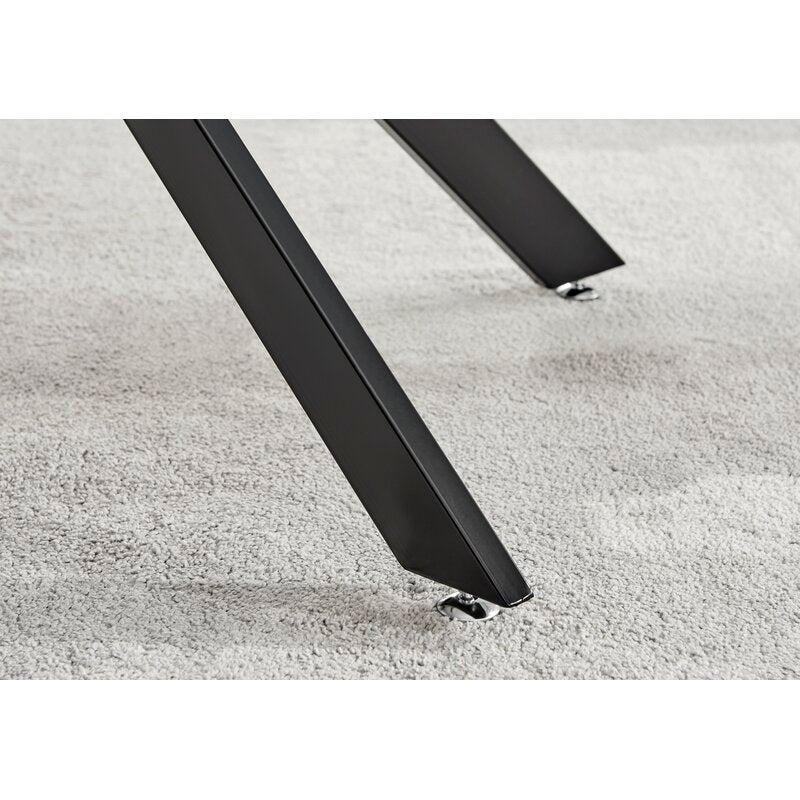 Chowchilla Luxury Rectangular Dining Table in Glass and Chrome Metal - Modern Statement Design