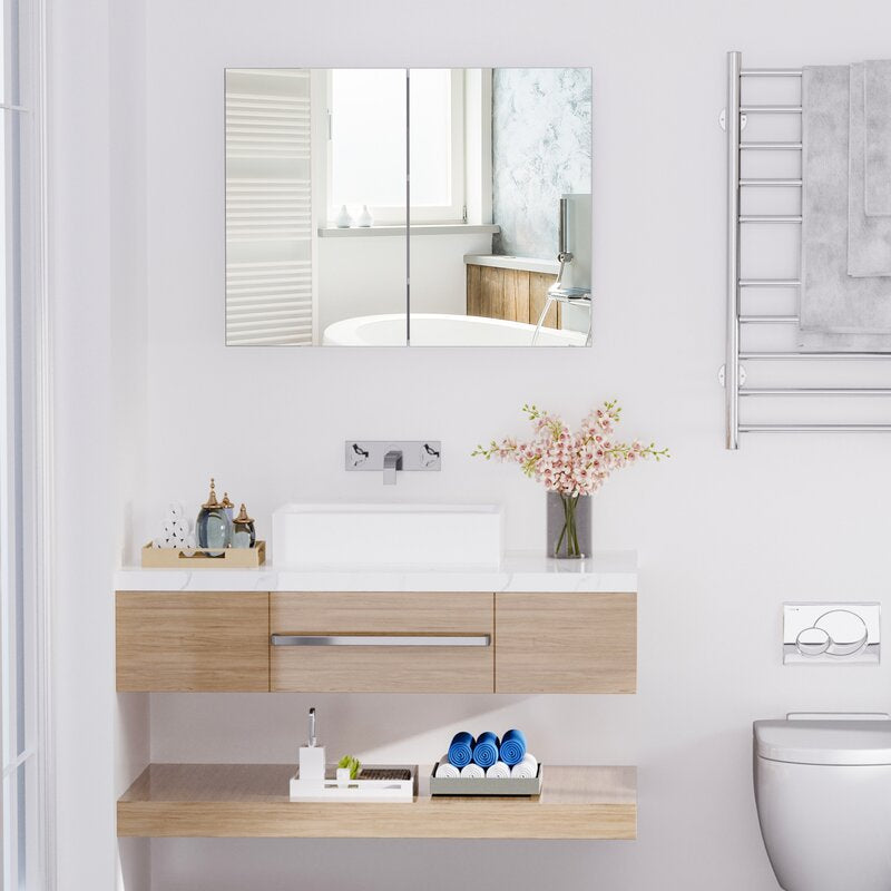 Savana 80cm x 60cm Surface Mount Flat Mirror Cabinet