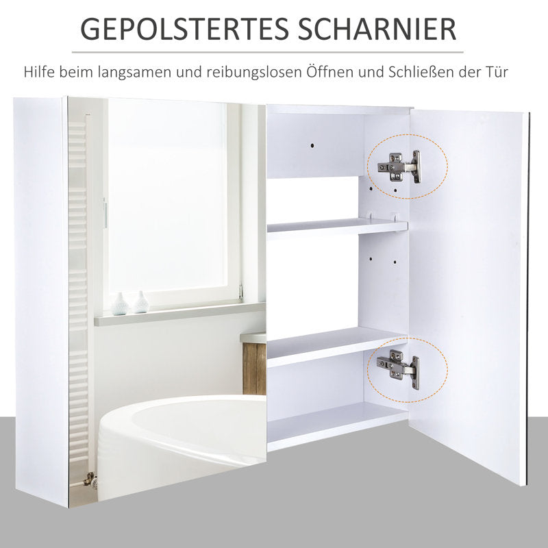 Savana 80cm x 60cm Surface Mount Flat Mirror Cabinet