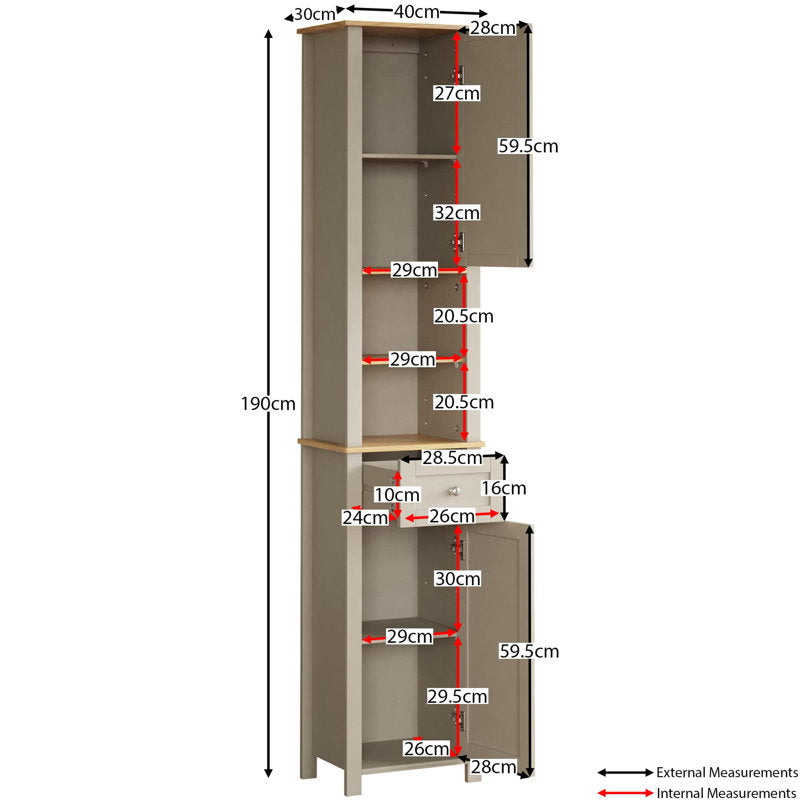 Milano Freestanding Tall Bathroom Cabinet