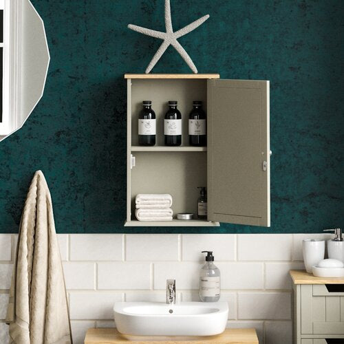 Milano 34mm W 53mm H Wall Mount Medicine Cabinet with Mirror and 2 Fixed Shelves
