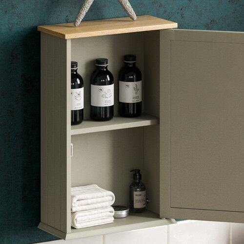 Milano 34mm W 53mm H Wall Mount Medicine Cabinet with Mirror and 2 Fixed Shelves