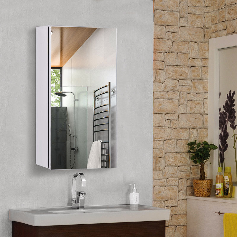 Claunch 300mm W 550mm H Surface Frameless Medicine Cabinet with Mirror and 1 Fixed Shelf