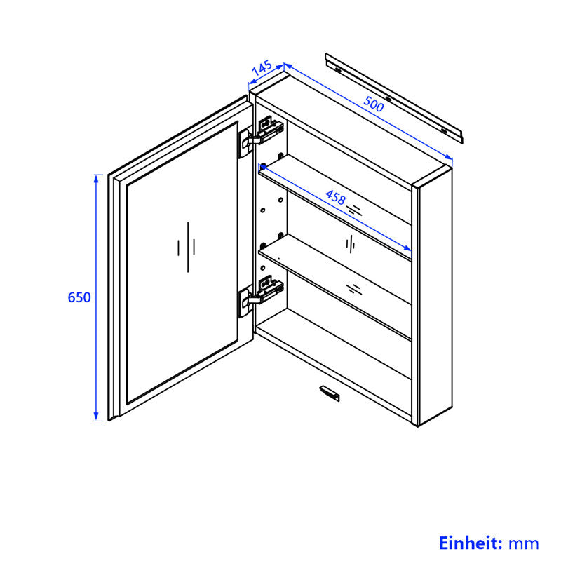50 cm x 65 cm Spiegelschrank