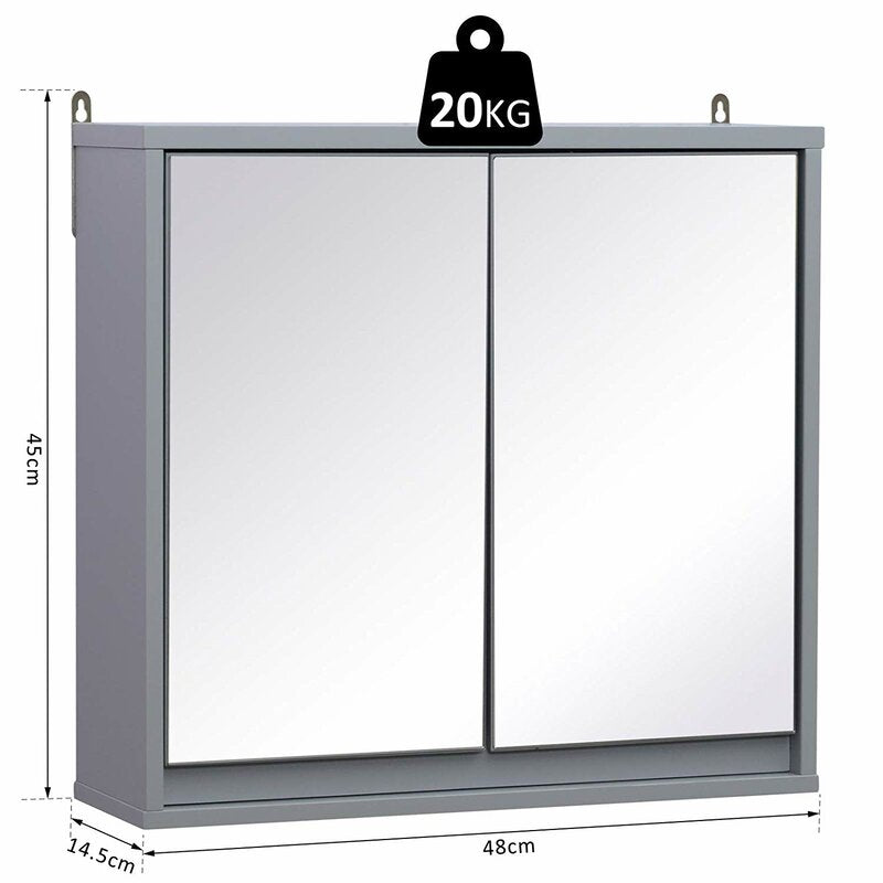 Breault 480mm W 450mm H Surface Framed Medicine Cabinet with Mirror and 1 Adjustable Shelf