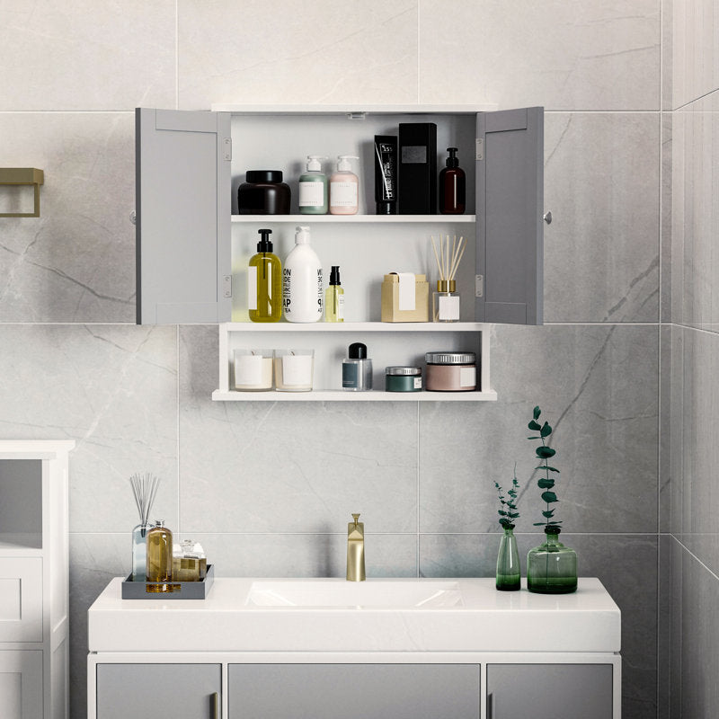 Dayaan 560mm W 580mm H Surface Framed Medicine Cabinet with Mirror and 1 Fixed Shelf
