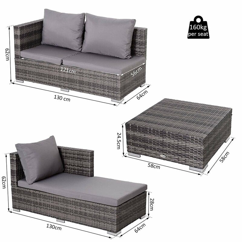 Aalijah 4 - Person Outdoor Seating Group with Cushions