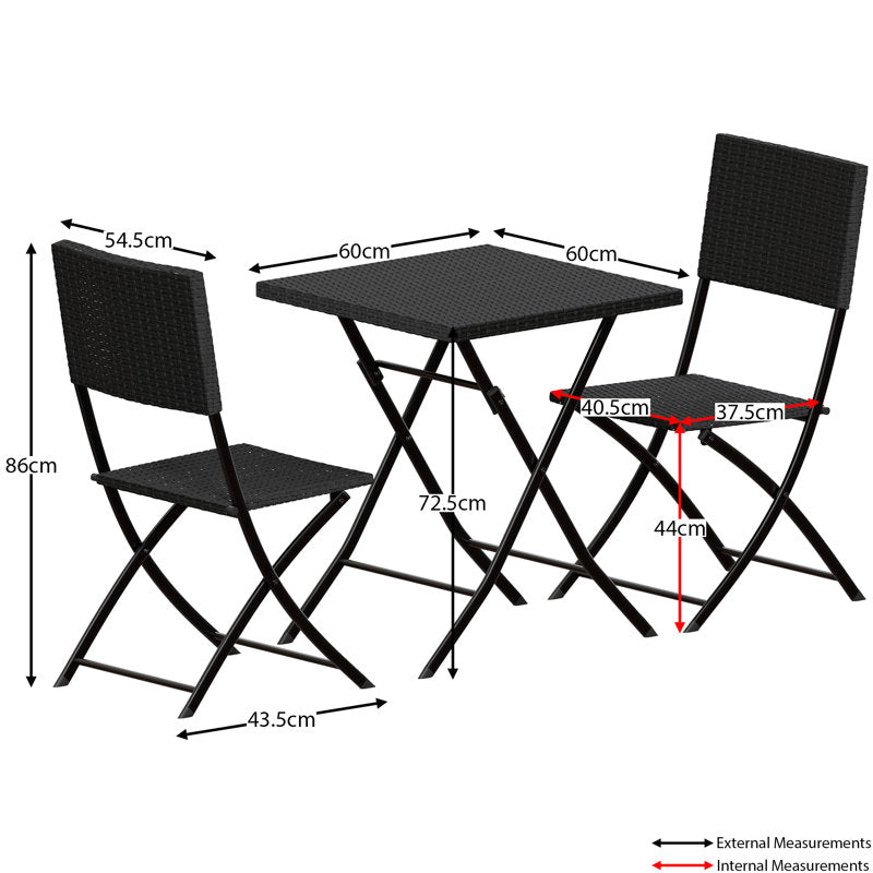 Latshaw Square 2 - Person 60cm Long Bistro Set