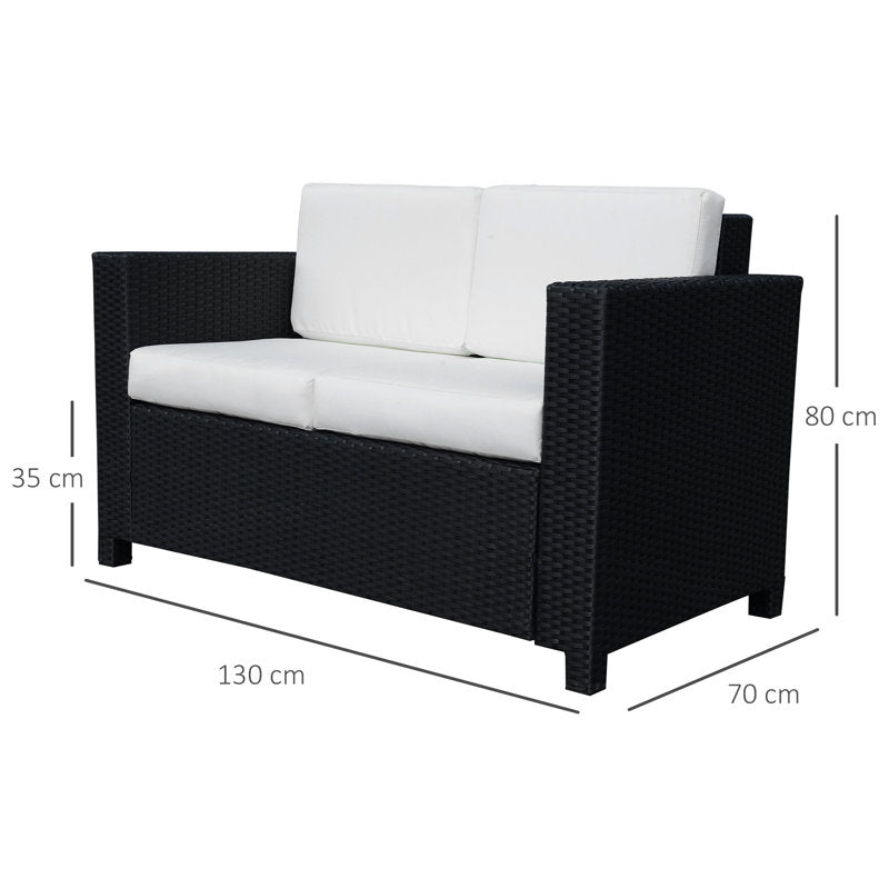 Taburao 130cm Wide Outdoor Garden Loveseat with Cushions