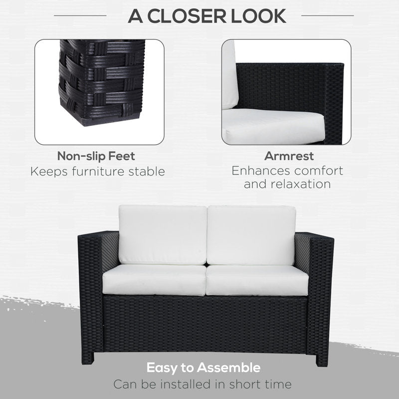 Taburao 130cm Wide Outdoor Garden Loveseat with Cushions