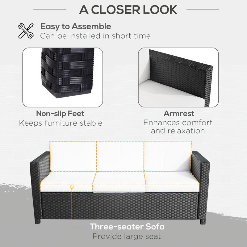 Cybele 185cm Wide Outdoor Garden Sofa with Cushions