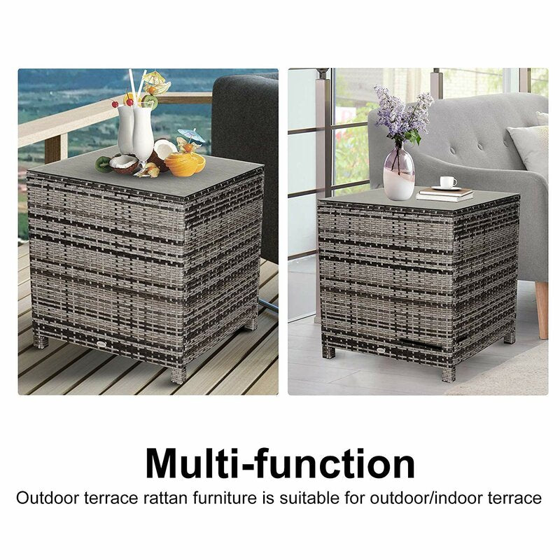 Gennett Rattan Side Table
