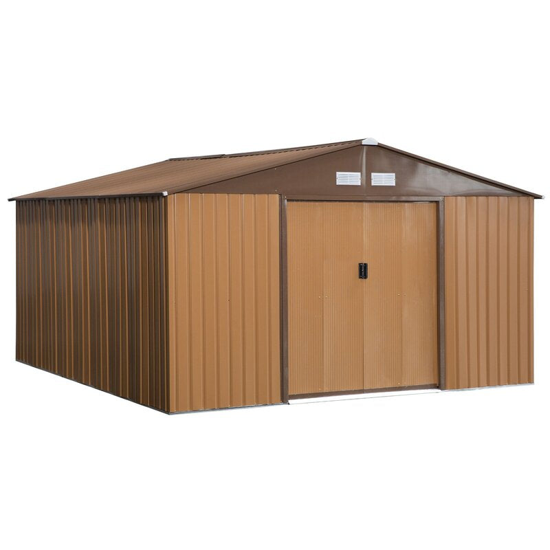 11 ft. W x 13 ft. D Metal Garden Shed