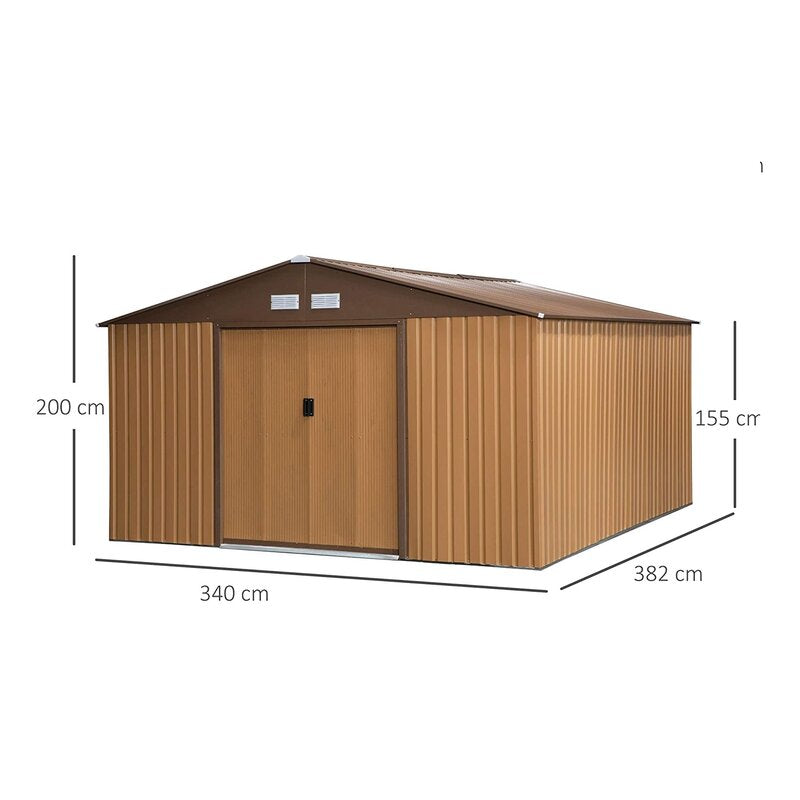11 ft. W x 13 ft. D Metal Garden Shed