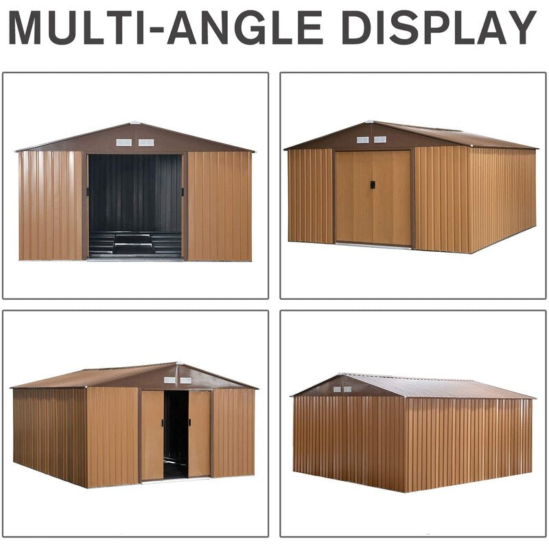11 ft. W x 13 ft. D Metal Garden Shed