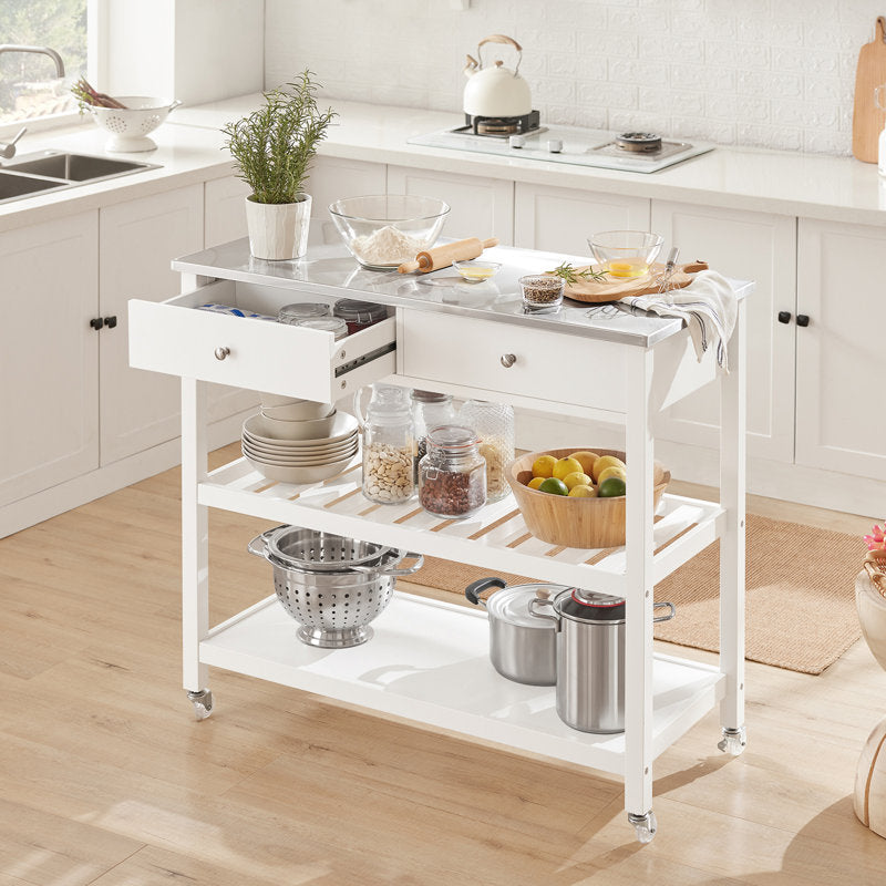 Blossom Kitchen Island with Stainless Steel Top