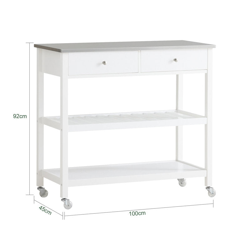 Blossom Kitchen Island with Stainless Steel Top