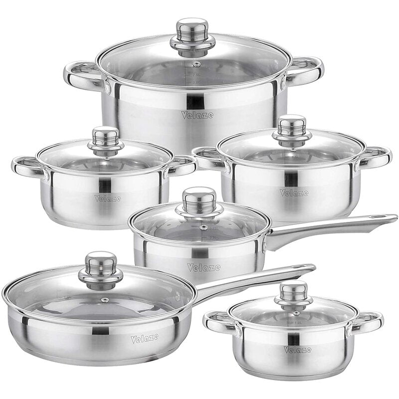 Motti 12 - Piece Non-Stick Stainless Steel (18/10) Cookware Set