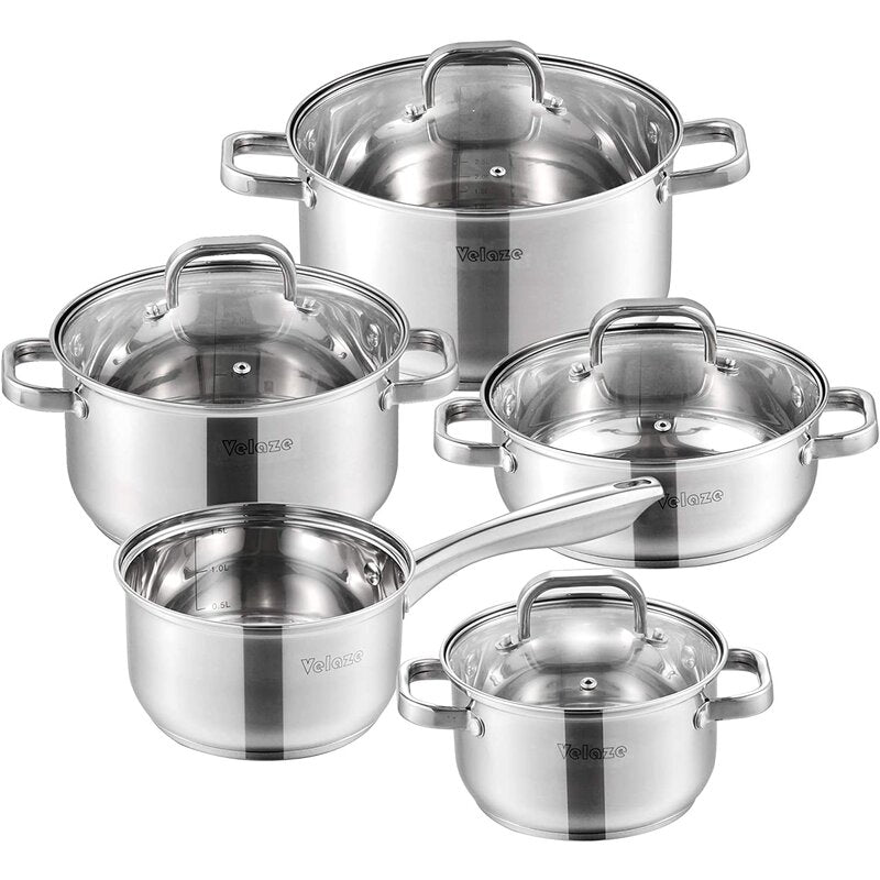 Eloria 9 - Piece Non-Stick Stainless Steel (18/10) Cookware Set
