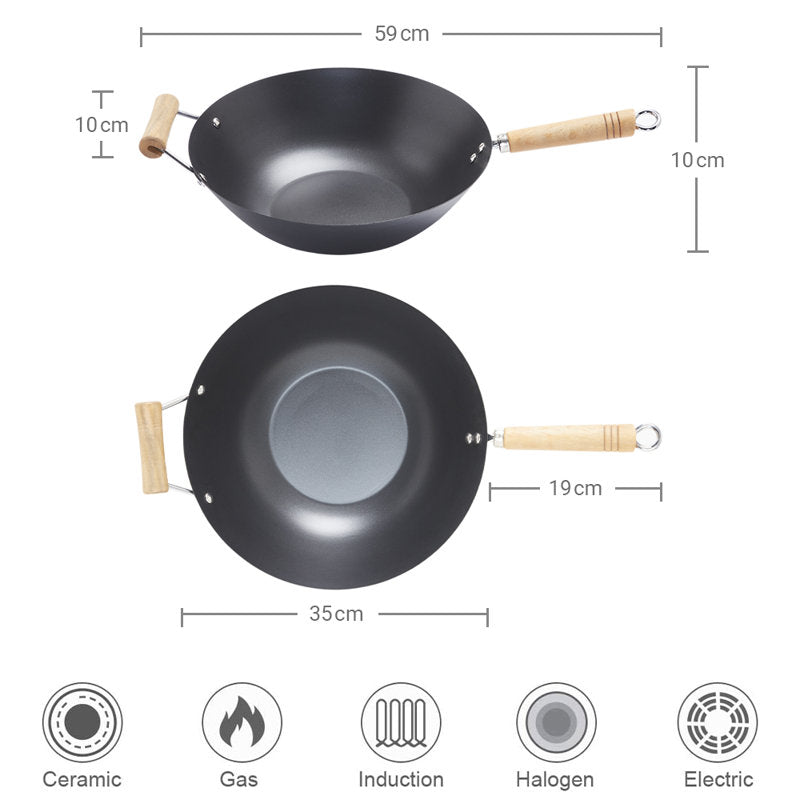 Belfry Kitchen Daniela 35Cm Non-Stick Carbon Steel Wok