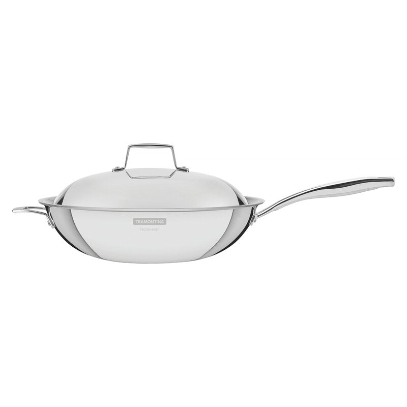 Tramontina Grano 3-PLY 32cm Non-Stick Stainless Steel Wok with Lid