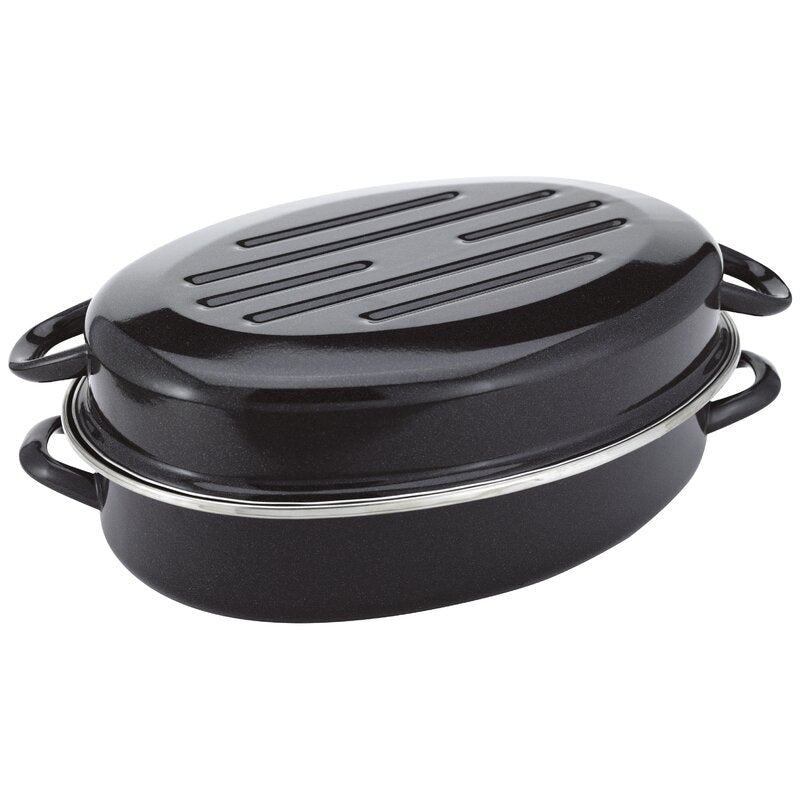 Judge Essentials Enamel, 36 x 28 x 14cm Oval Roaster, Granite
