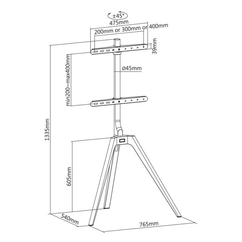 Lavaca Swivel Floor Stand for TV'S up to 65"