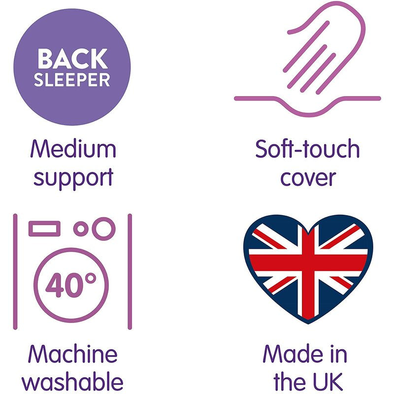 Slumberdown Cosy Hugs Medium Support Back Sleeper Pillow (Set of 4)