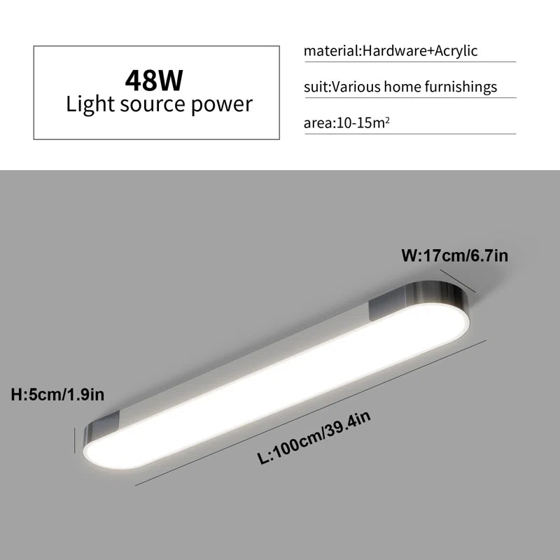 Cherron 1 - Light 100cm LED Flush Mount