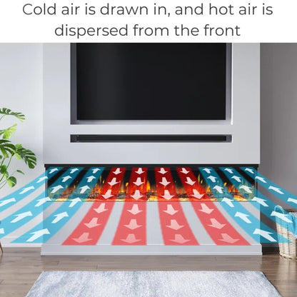 3D Panoramic 3 Sided Media Wall Electric Fireplace