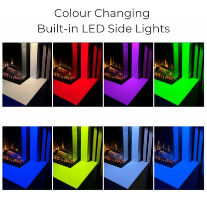 3D Panoramic 3 Sided Media Wall Electric Fireplace