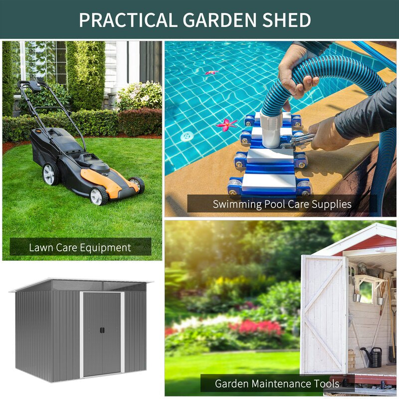 Artavious 9 ft. W x 7 ft. D Metal Flat Tool Shed