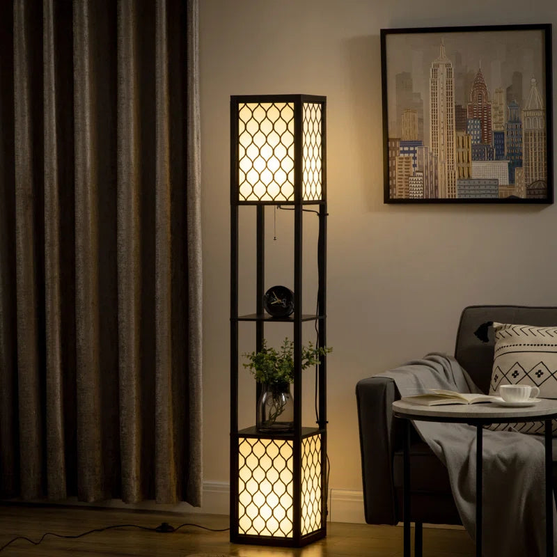 156cm Black Column Floor Lamp