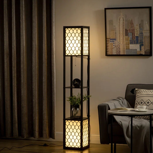 156cm Black Column Floor Lamp