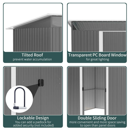 Artavious 9 ft. W x 7 ft. D Metal Flat Tool Shed