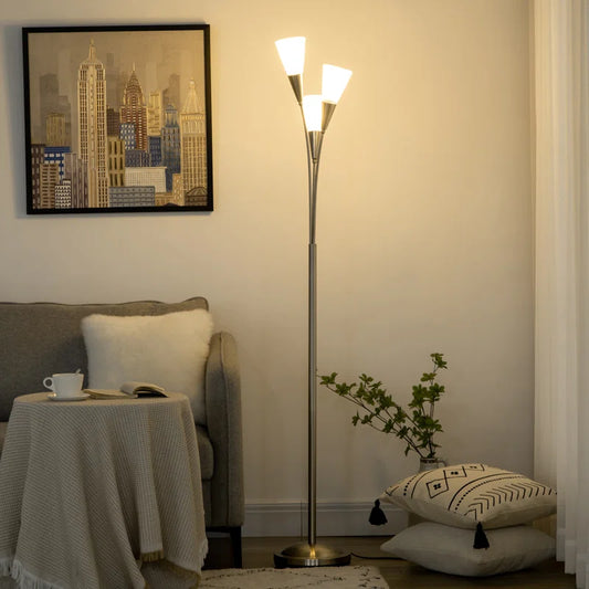 166cm Silver Torchiere Floor Lamp