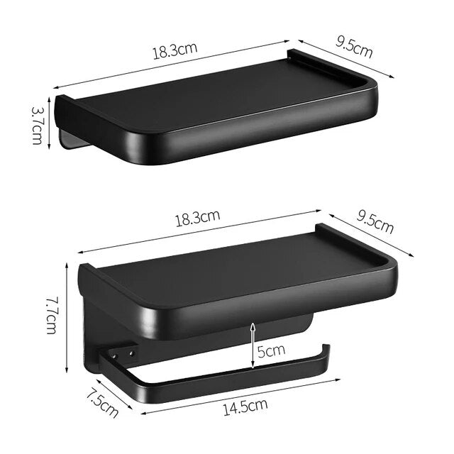 ELLEN Black Toilet Paper Holder
