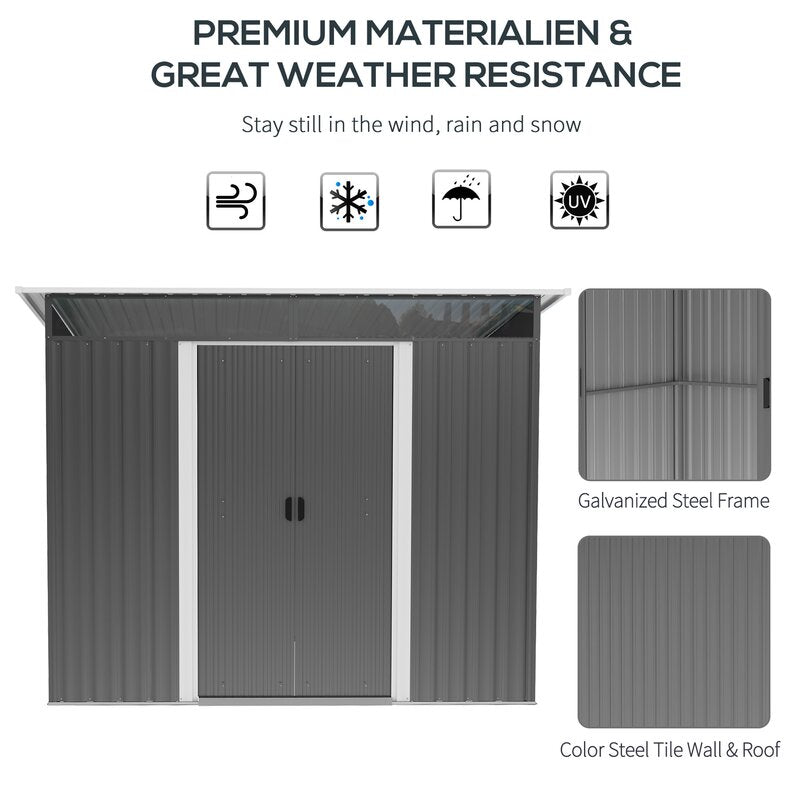 Artavious 9 ft. W x 7 ft. D Metal Flat Tool Shed