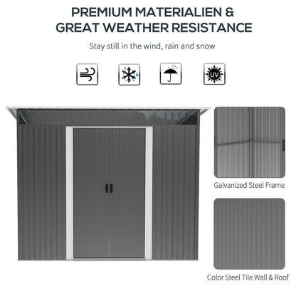 Artavious 9 ft. W x 7 ft. D Metal Flat Tool Shed