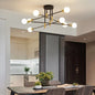 Fye 8 - Light Black and Gold Dimmable Sputnik Chandelier