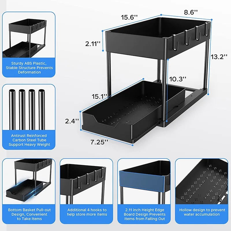 Kitchen Under Sink Storage Organizer