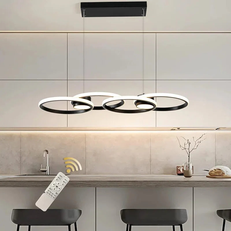 4 - Light Black LED Kitchen Island Pendant