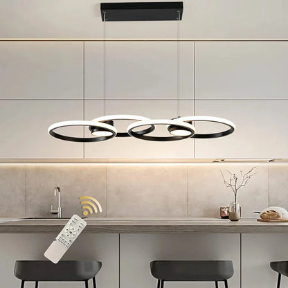 4 - Light Black LED Kitchen Island Pendant