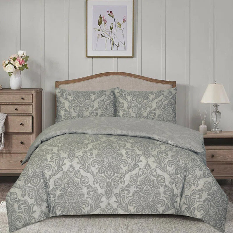 Aramis Damask Duvet Cover Set with Pillowcases