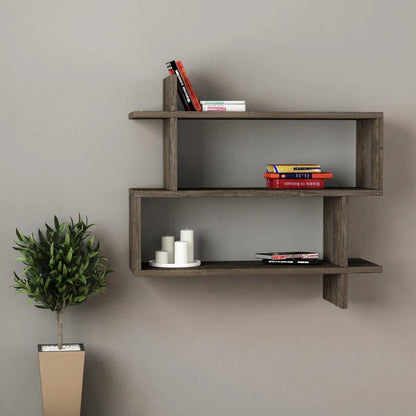Argonaut Modern Wall-Mounted 2-Tier Floating Bookshelf