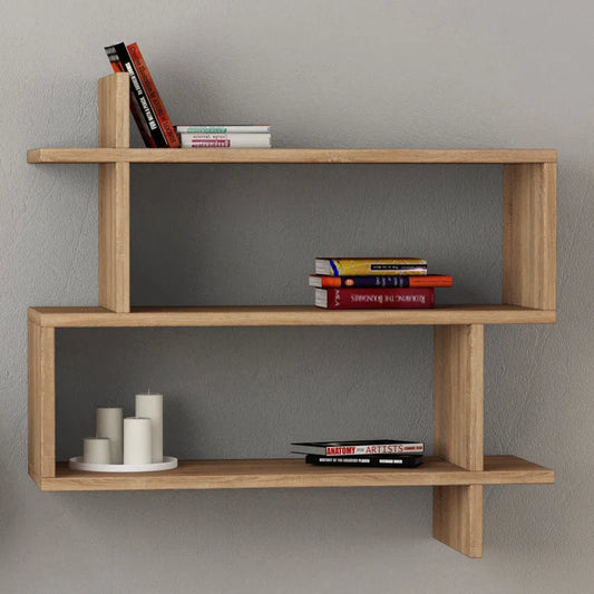 Argonaut Modern Wall-Mounted 2-Tier Floating Bookshelf